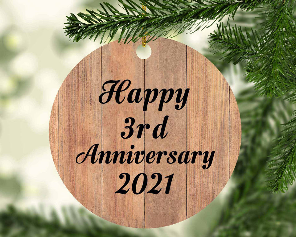 Happy 3rd Anniversary 2021 - Circle Ornament C