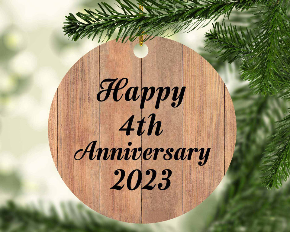 Happy 4th Anniversary 2023 - Circle Ornament C