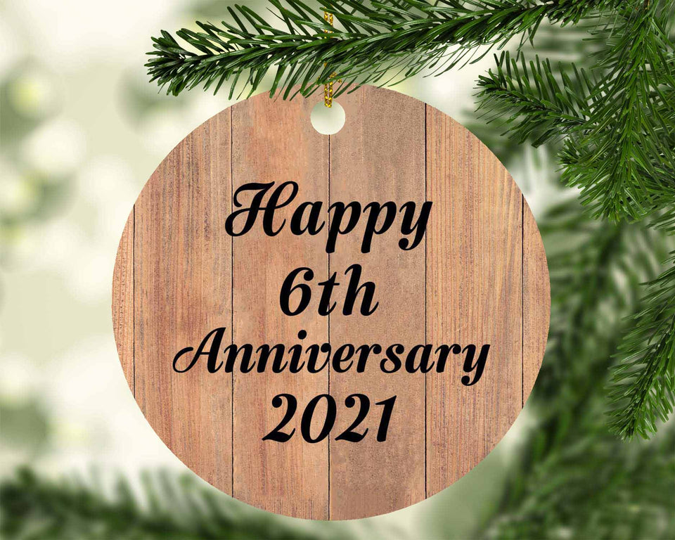 Happy 6th Anniversary 2021 - Circle Ornament C