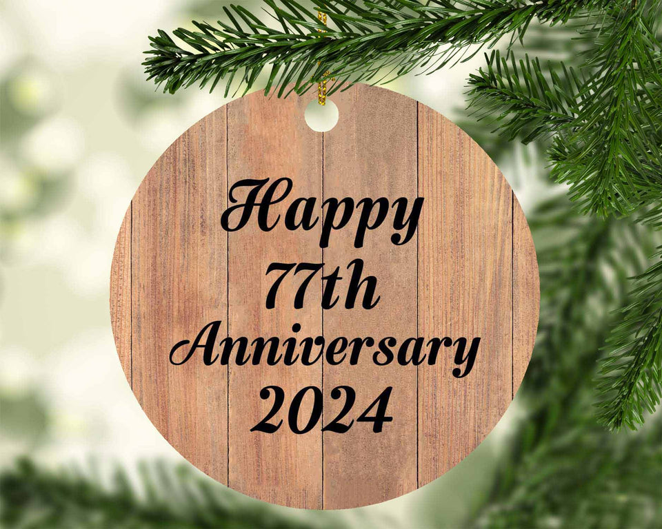 Happy 77th Anniversary 2024 - Circle Ornament C