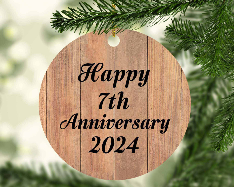 Happy 7th Anniversary 2024 - Circle Ornament C