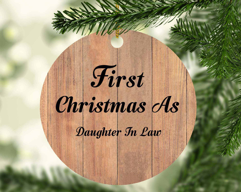 First Christmas As Daughter In Law - Circle Ornament C