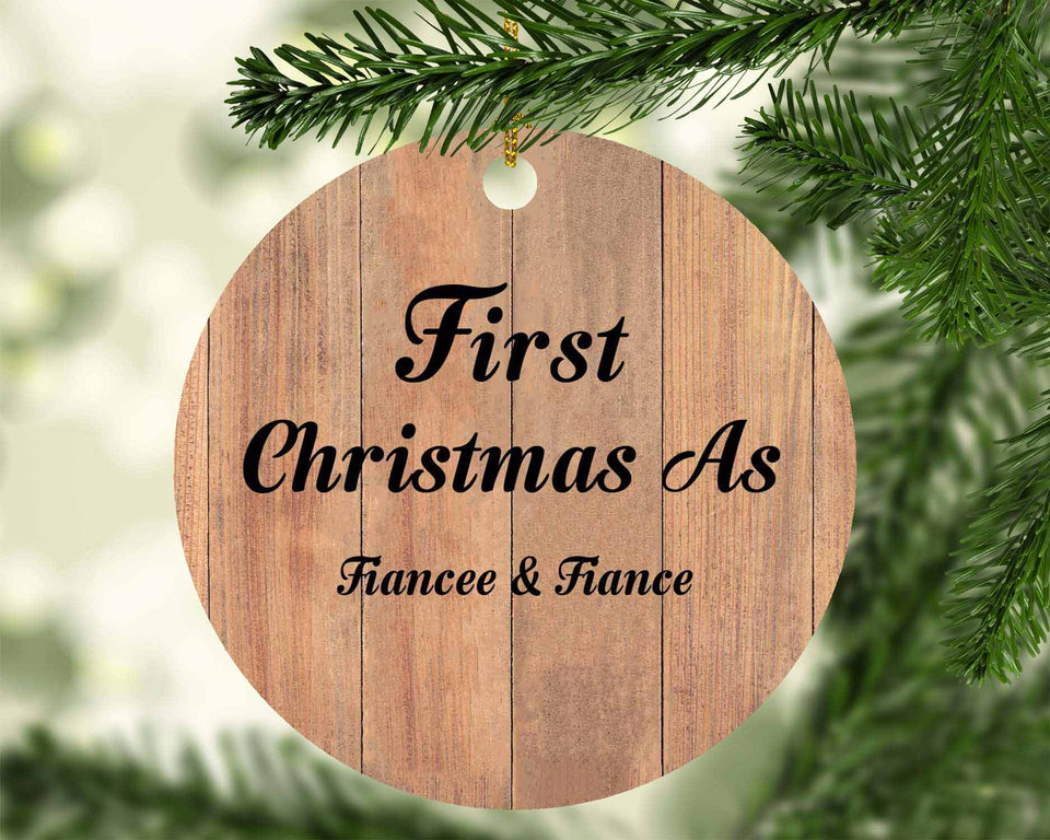First Christmas As Fiancee & Fiance - Circle Ornament C
