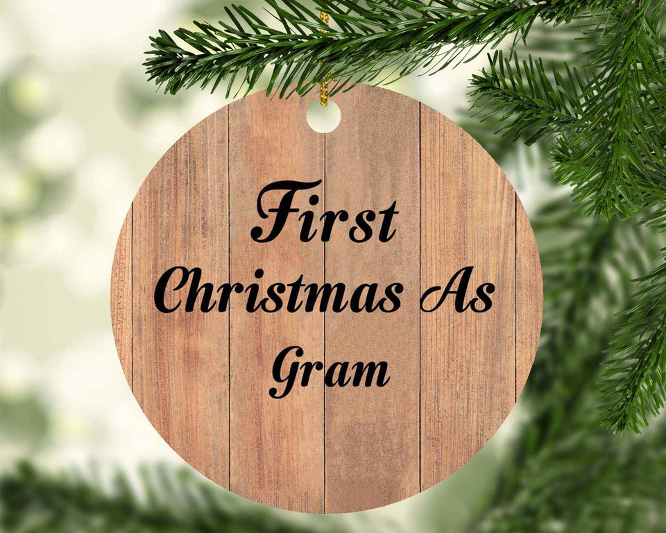 First Christmas As Gram - Circle Ornament C