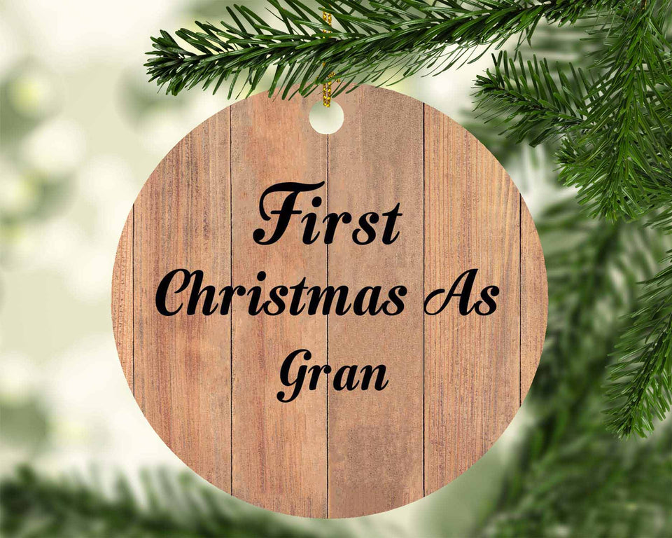 First Christmas As Gran - Circle Ornament C