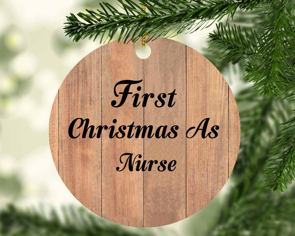 First Christmas As Nurse - Circle Ornament C
