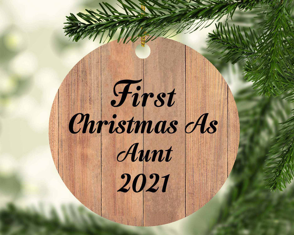 First Christmas As Aunt 2021 - Circle Ornament C