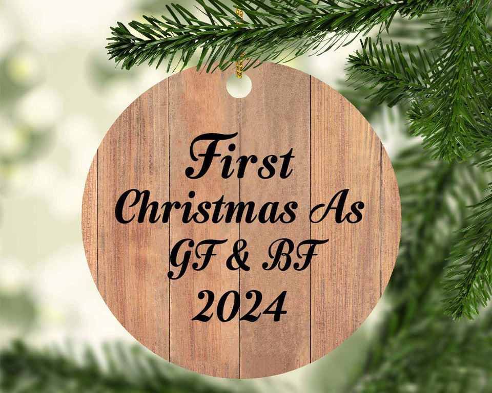 First Christmas As Gf & Bf 2024 - Circle Ornament C