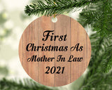 First Christmas As Mother In Law 2021 - Circle Ornament C