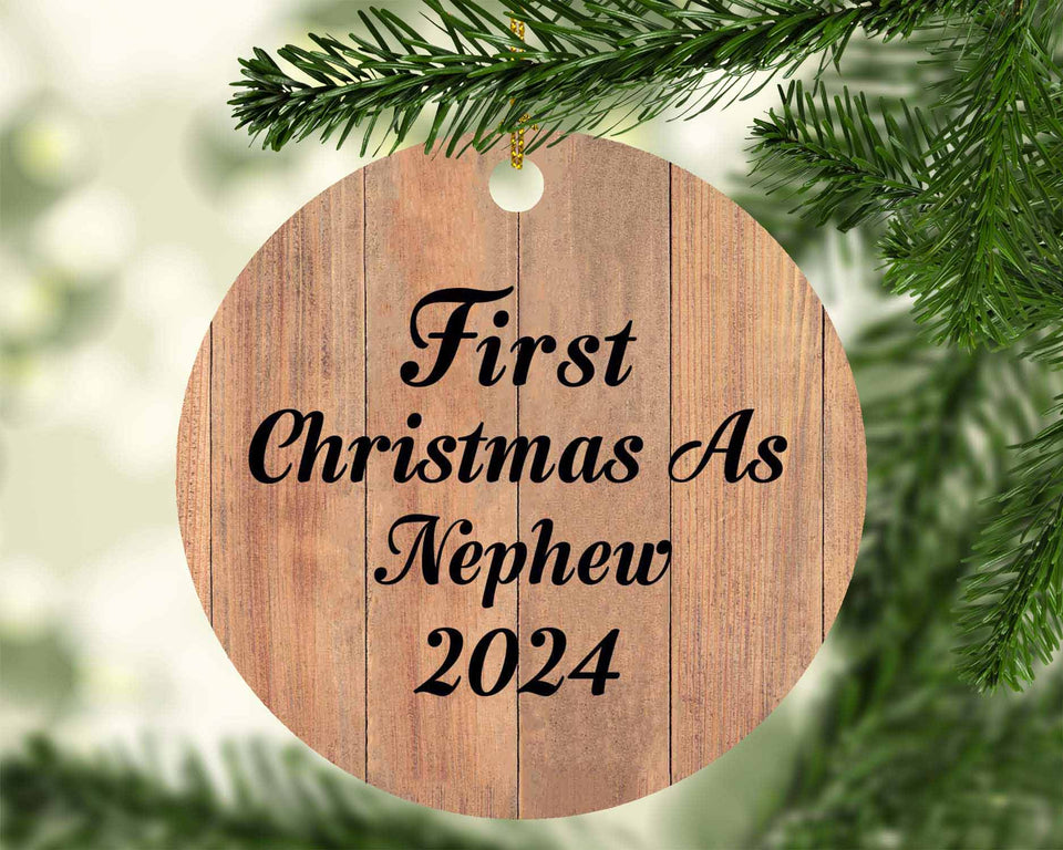 First Christmas As Nephew 2024 - Circle Ornament C
