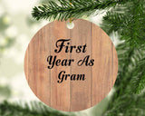 First Year As Gram - Circle Ornament C