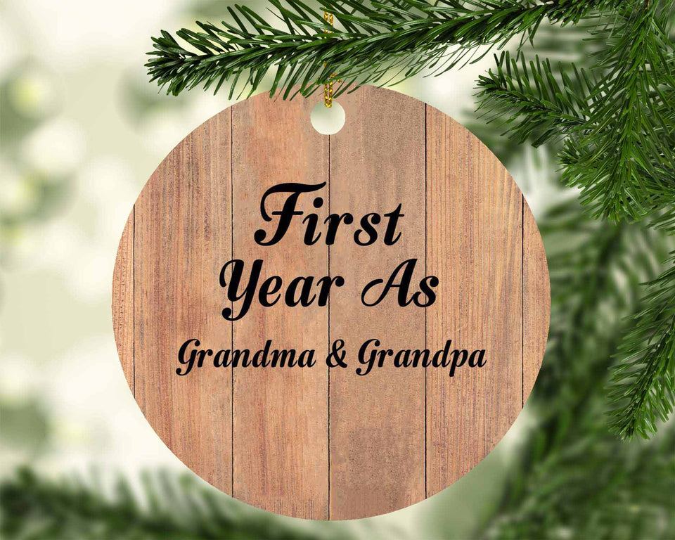 First Year As Grandma & Grandpa - Circle Ornament C