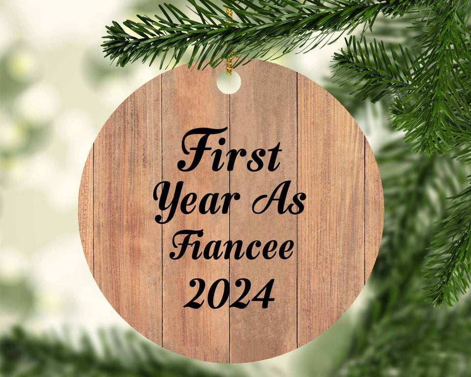 First Year As Fiancee 2024 - Circle Ornament C