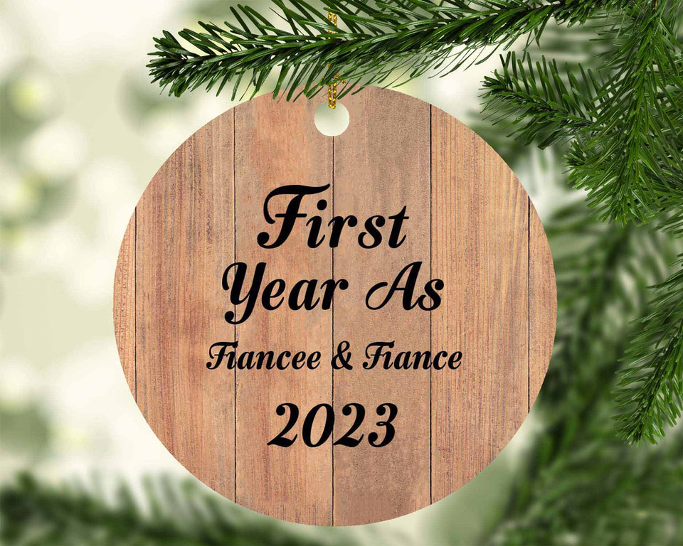 First Year As Fiancee & Fiance 2023 - Circle Ornament C