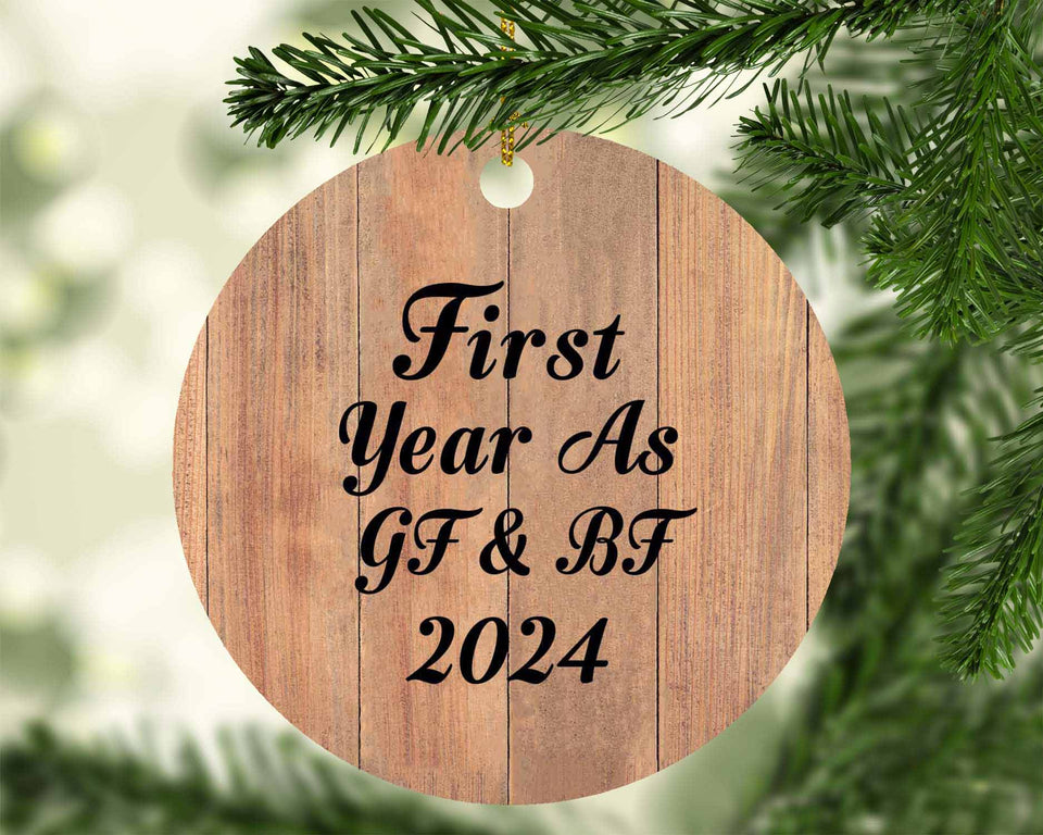 First Year As Gf & Bf 2024 - Circle Ornament C