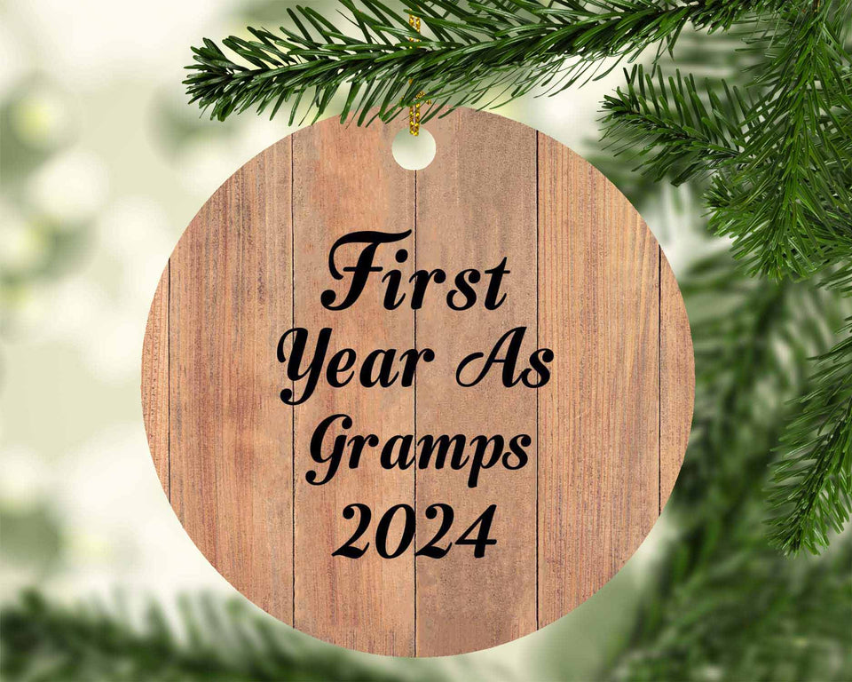 First Year As Gramps 2024 - Circle Ornament C
