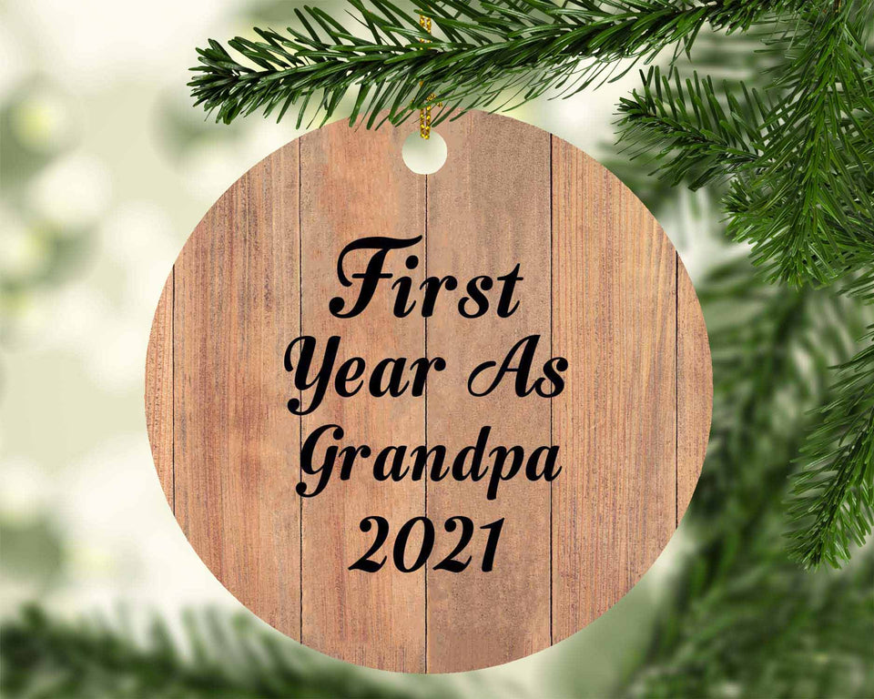 First Year As Grandpa 2021 - Circle Ornament C