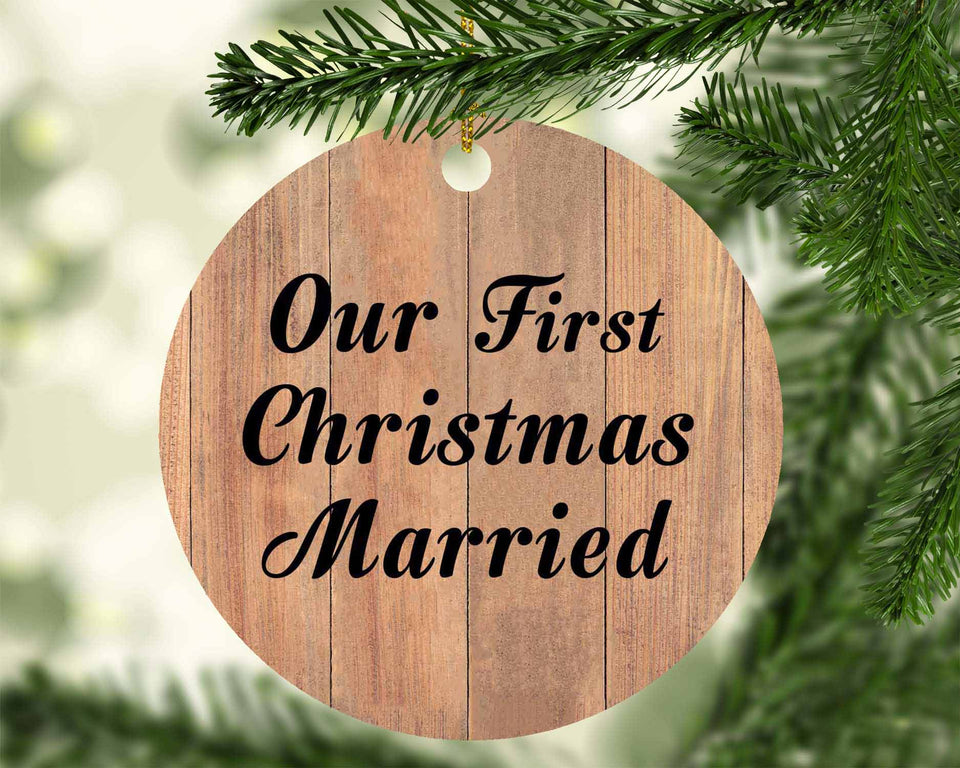 Our First Christmas Married - Circle Ornament C