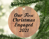 Our First Christmas Engaged 2021 - Circle Ornament C