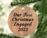 Our First Christmas Engaged 2023 - Circle Ornament C