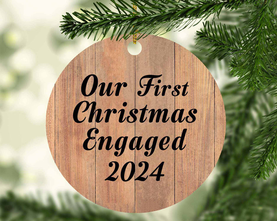 Our First Christmas Engaged 2024 - Circle Ornament C