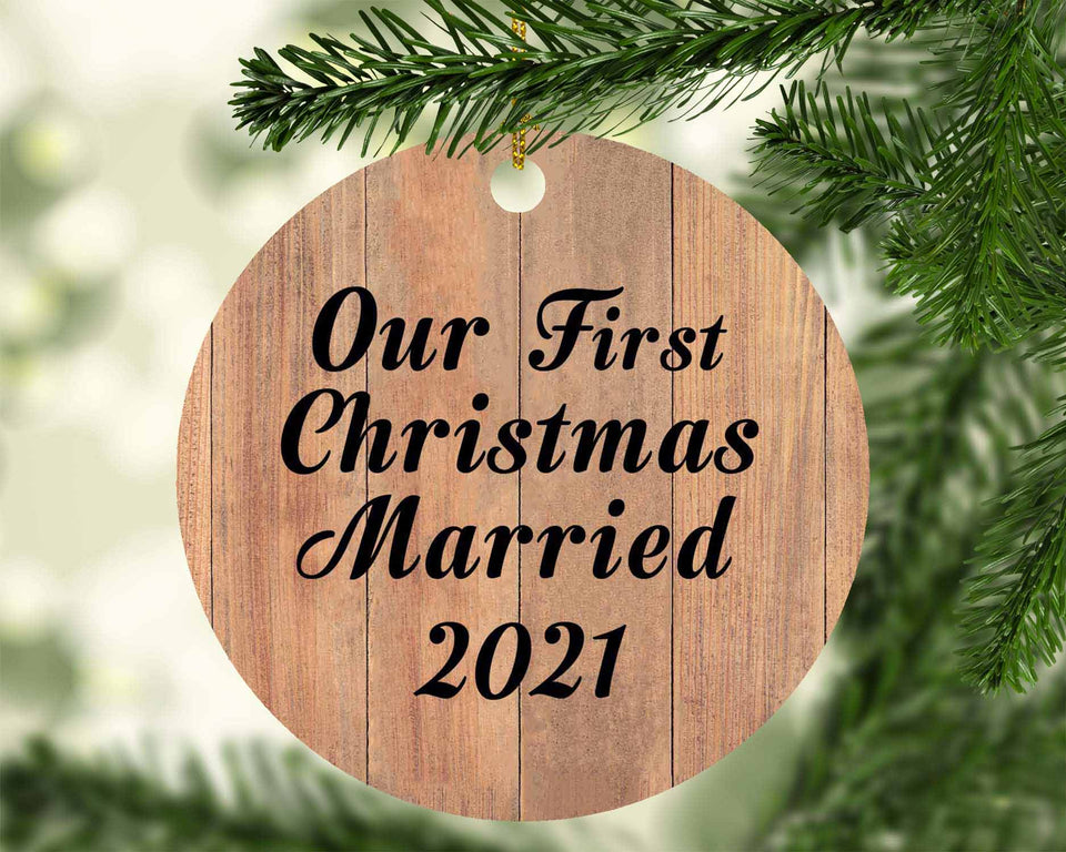 Our First Christmas Married 2021 - Circle Ornament C