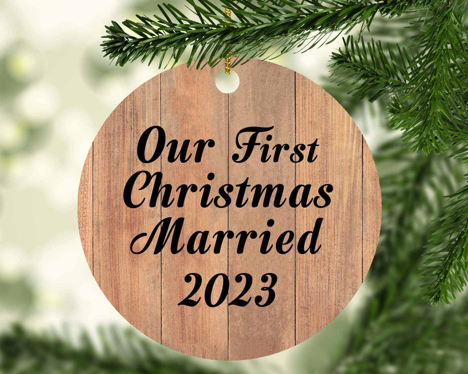 Our First Christmas Married 2023 - Circle Ornament C
