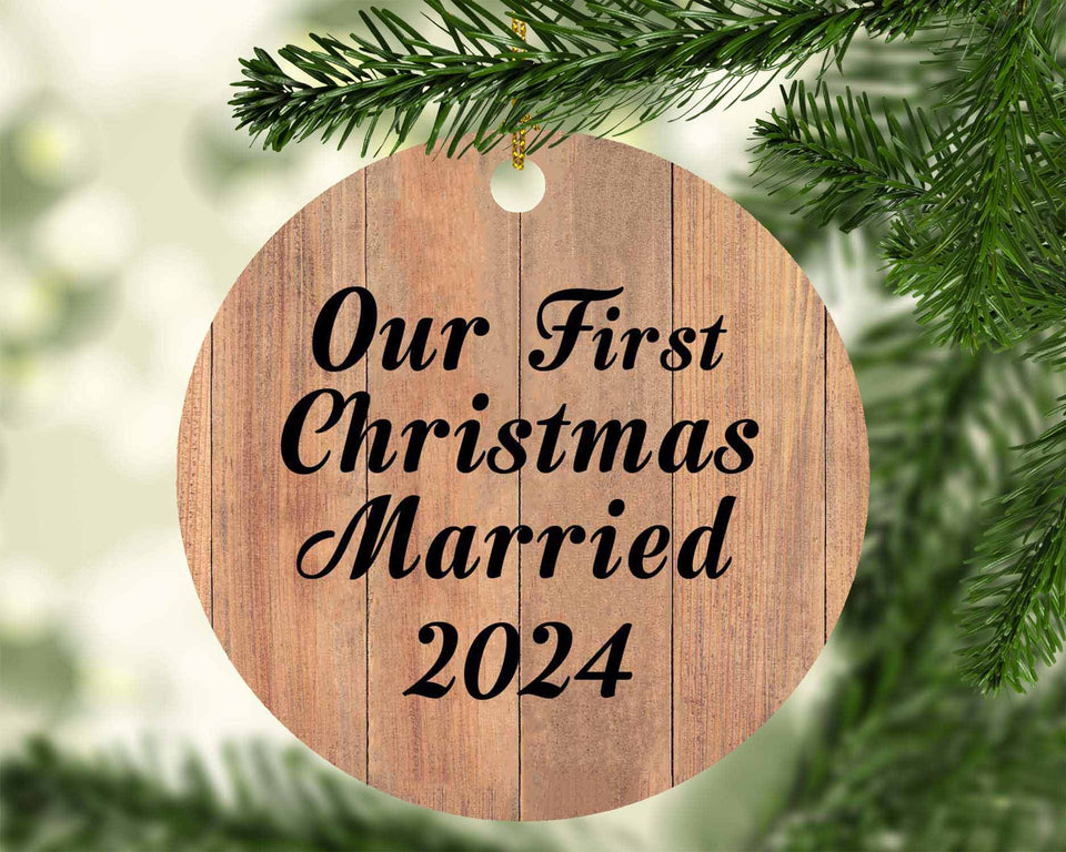 Our First Christmas Married 2024 - Circle Ornament C