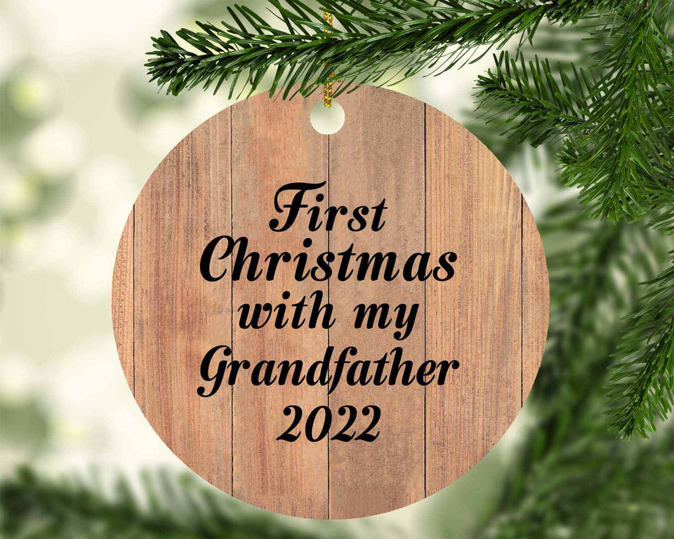 First Christmas With My Grandfather 2022 - Circle Ornament C