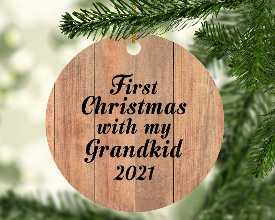 First Christmas With My Grandkid 2021 - Circle Ornament C