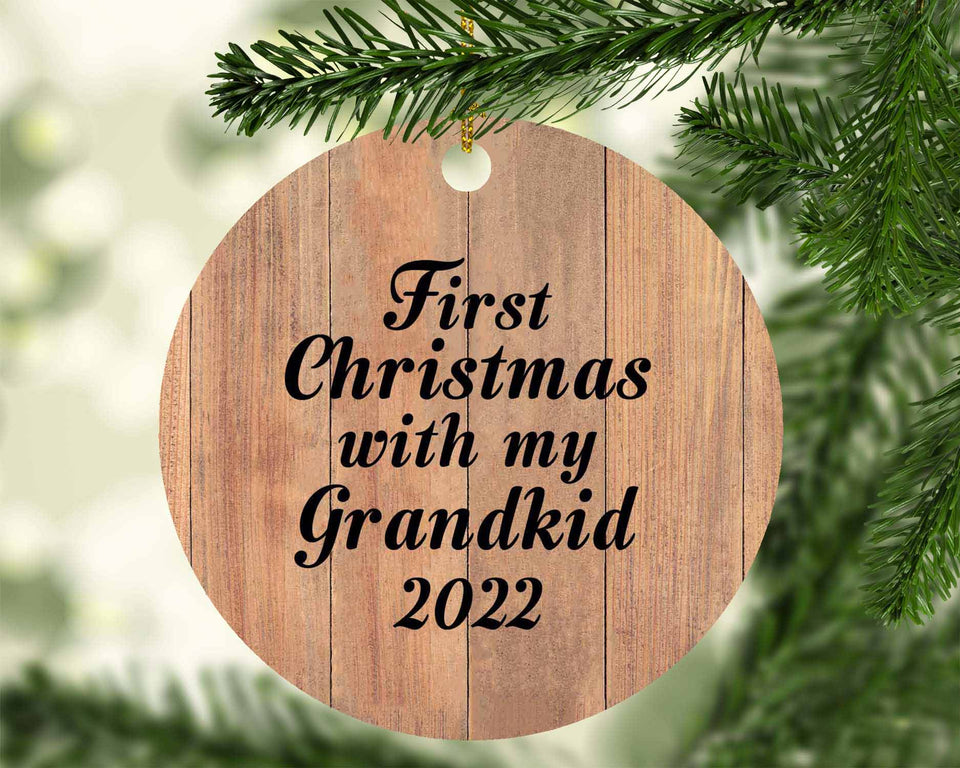 First Christmas With My Grandkid 2022 - Circle Ornament C