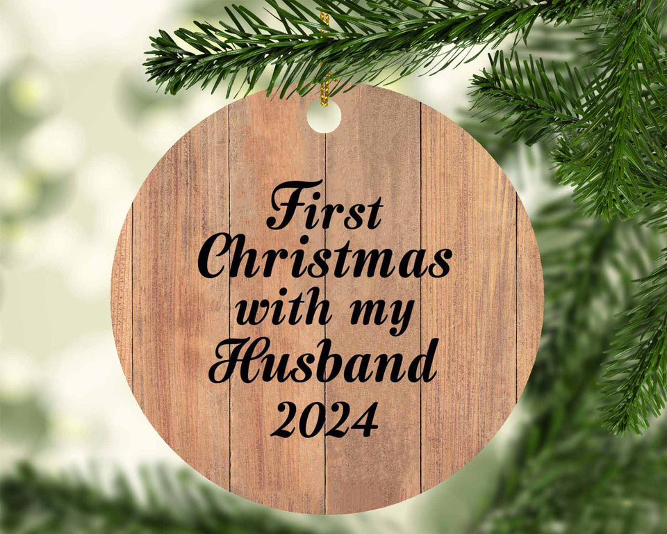 First Christmas With My Husband 2024 - Circle Ornament C