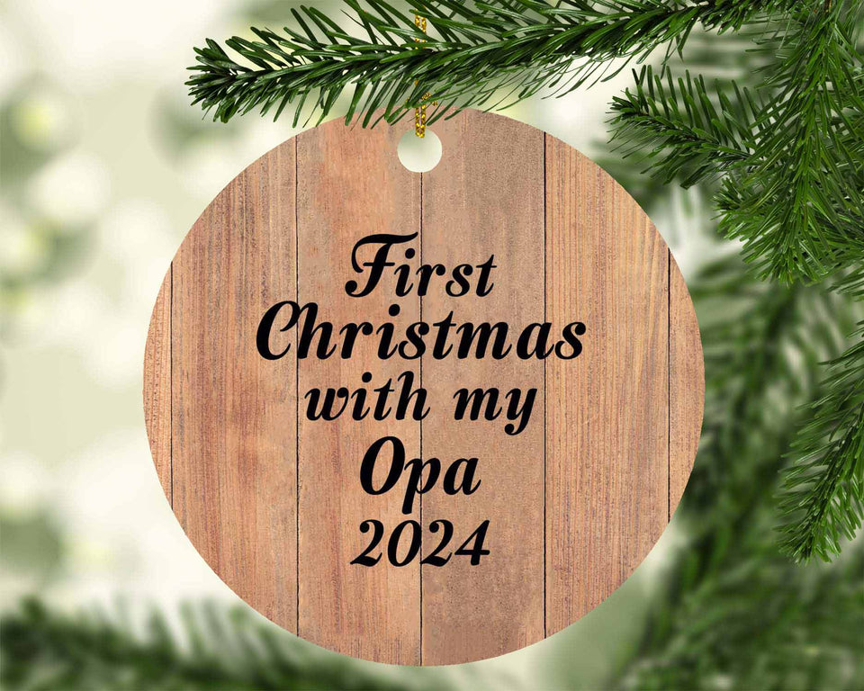First Christmas With My Opa 2024 - Circle Ornament C
