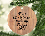First Christmas With My Pappy 2024 - Circle Ornament C