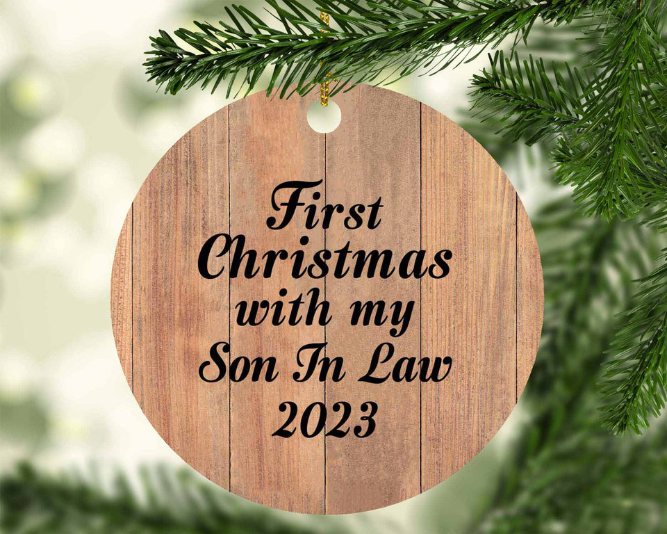 First Christmas With My Son In Law 2023 - Circle Ornament C