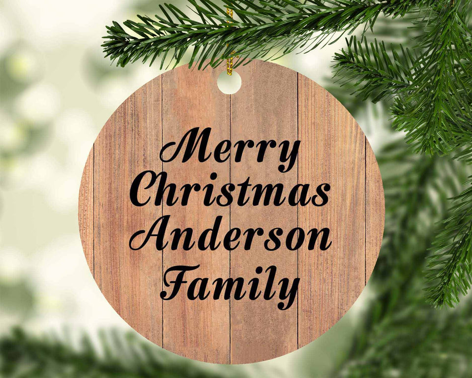 Merry Christmas Anderson Family - Circle Ornament C