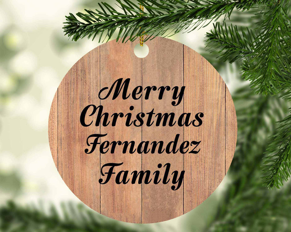 Merry Christmas Fernandez Family - Circle Ornament C