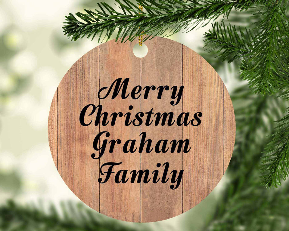 Merry Christmas Graham Family - Circle Ornament C