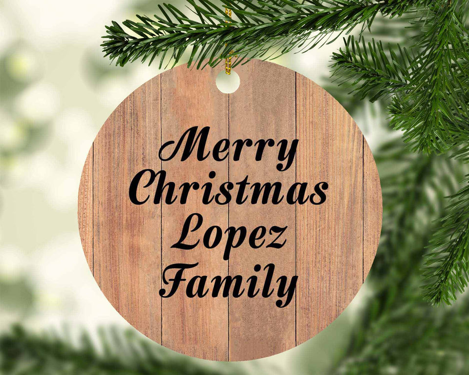 Merry Christmas Lopez Family - Circle Ornament C