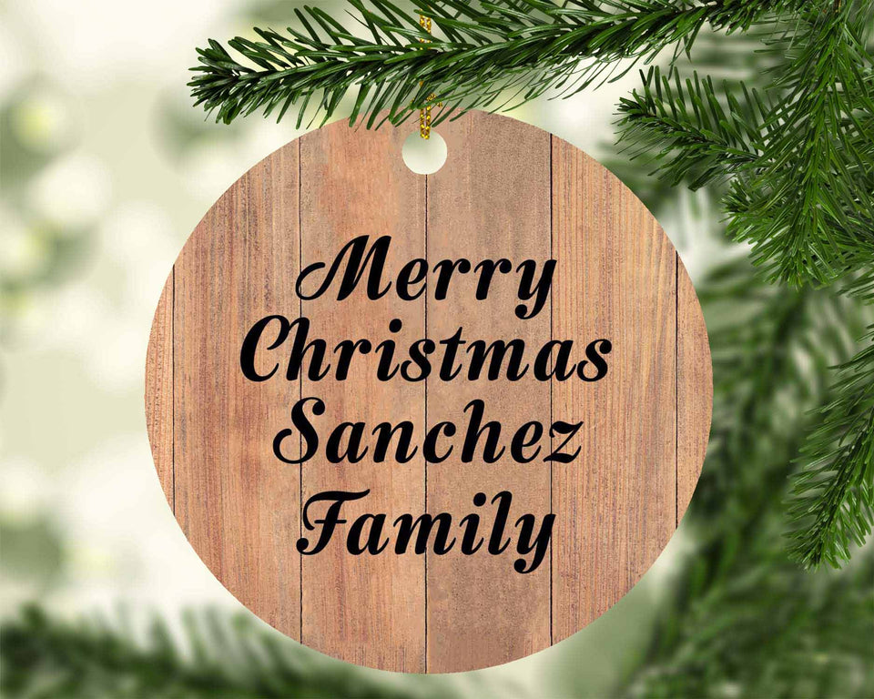 Merry Christmas Sanchez Family - Circle Ornament C