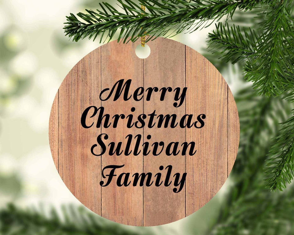 Merry Christmas Sullivan Family - Circle Ornament C