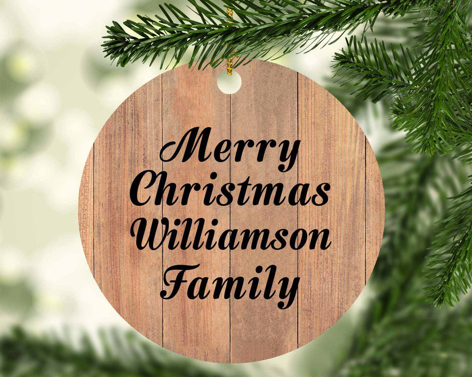 Merry Christmas Williamson Family - Circle Ornament C