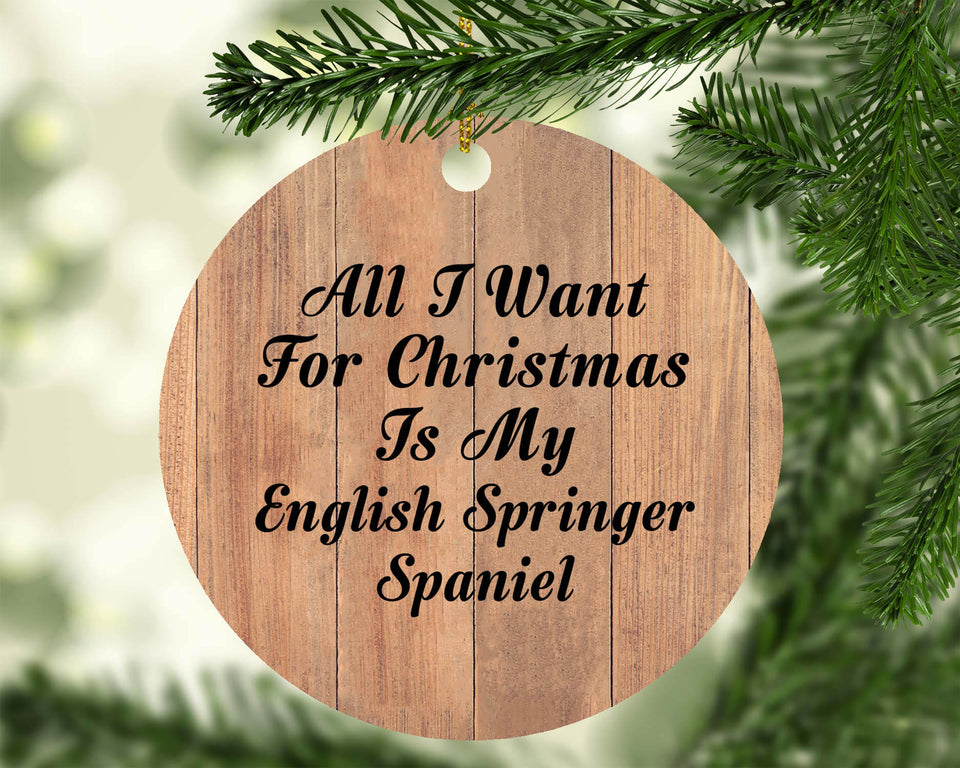 All I Want For Christmas Is My English Springer Spaniel - Circle Ornament C
