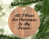 All I Want For Christmas Is My Pointer - Circle Ornament C