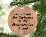 All I Want For Christmas Is My Transylvanian Hound - Circle Ornament C