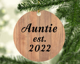 Auntie Established EST. 2022 - Circle Ornament C