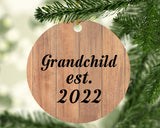 Grandchild Established EST. 2022 - Circle Ornament C