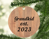Grandkid Established EST. 2023 - Circle Ornament C