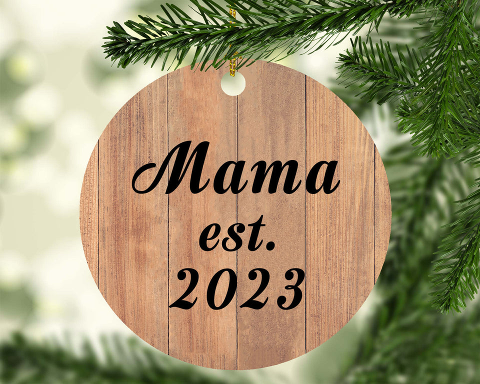 Mama Established EST. 2023 - Circle Ornament C