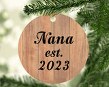 Nana Established EST. 2023 - Circle Ornament C
